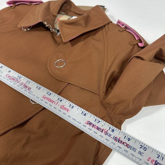 Burberry Wharfbridge Size US 4 Chestnut Brown Gabardine Trench Coat NWT $2550 - Picture 9 of 15